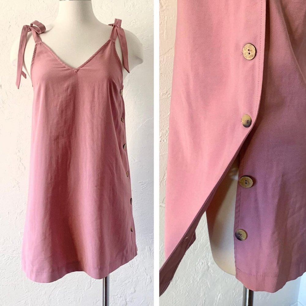 Topshop NEW Salmon Side Button Front Summer Shift Dress